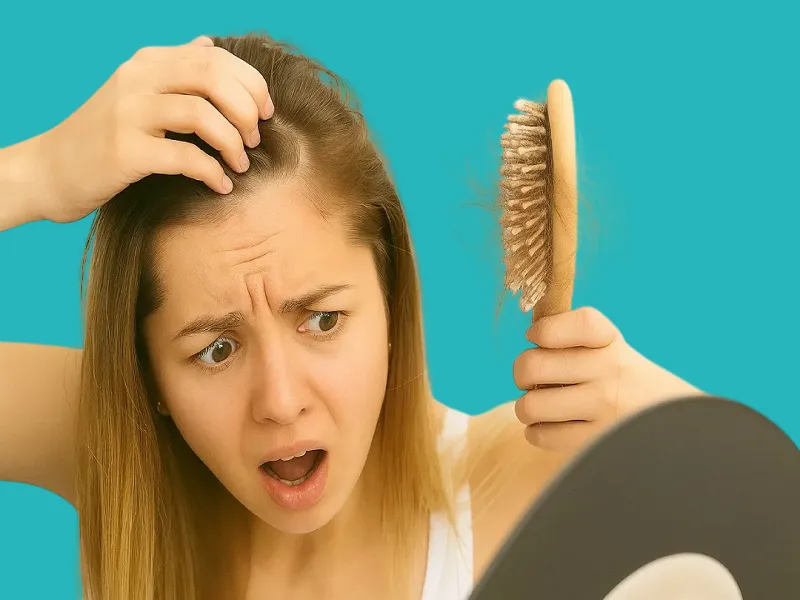 التساقط الكثير في الشعر من اعراض الاصابة بسعفة الرأس
