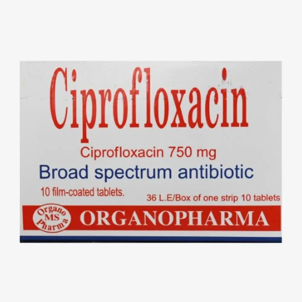 Ciprofloxacin Organopharm 750 mg 10 tablets 750mg