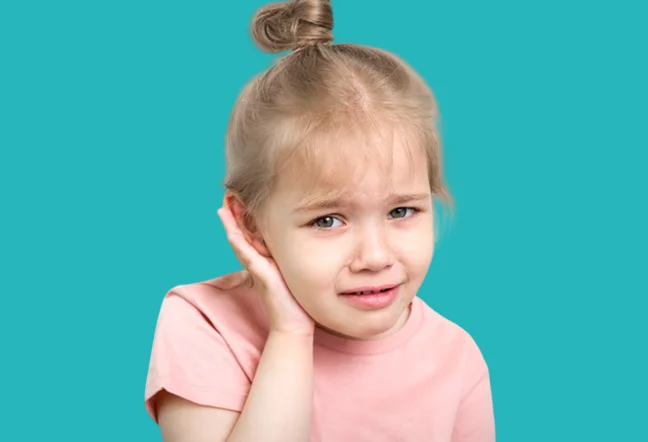 Middle ear infection causes hearing loss in children