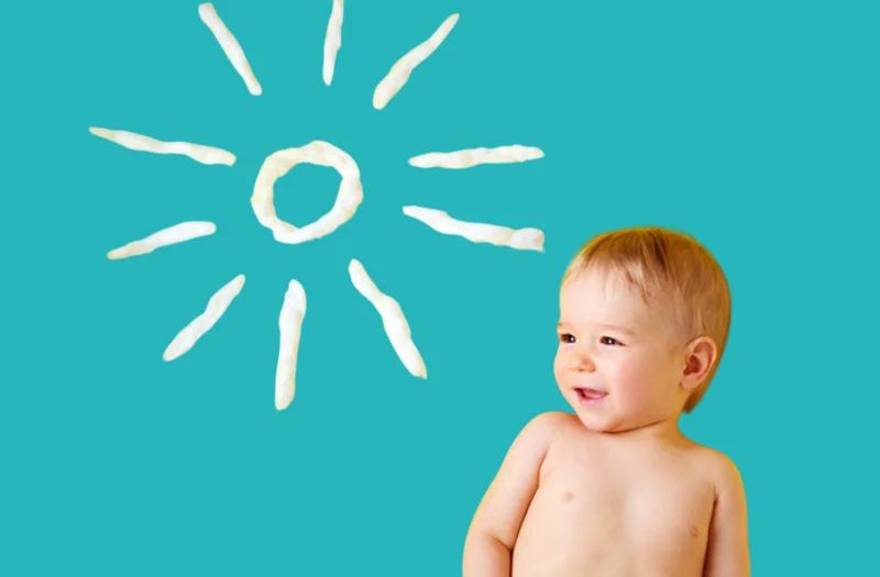 Exposing the child to the sun to prevent bow legs
