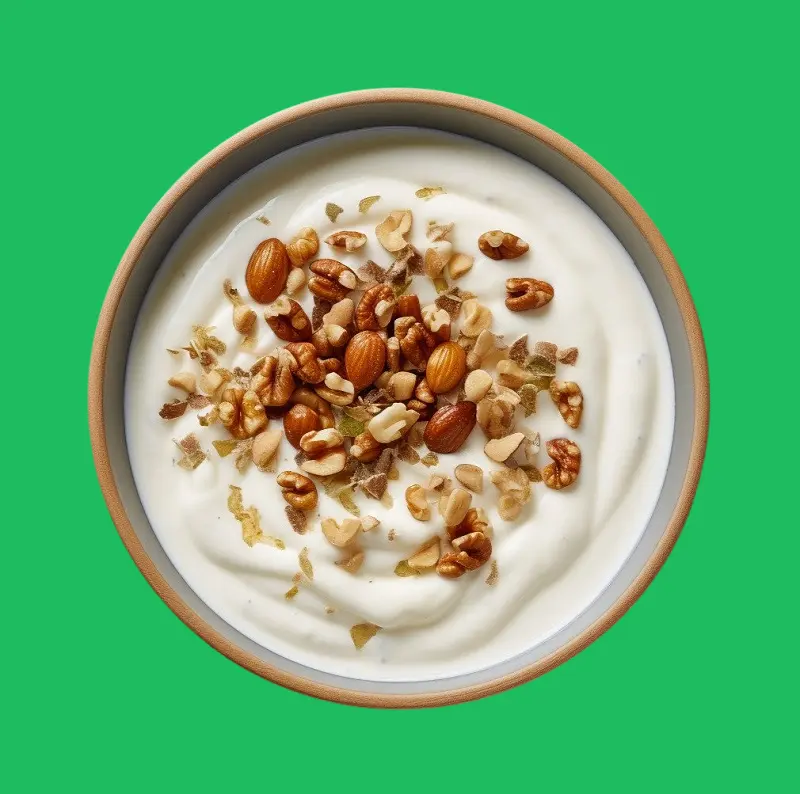 Nuts with yogurt on the keto diet