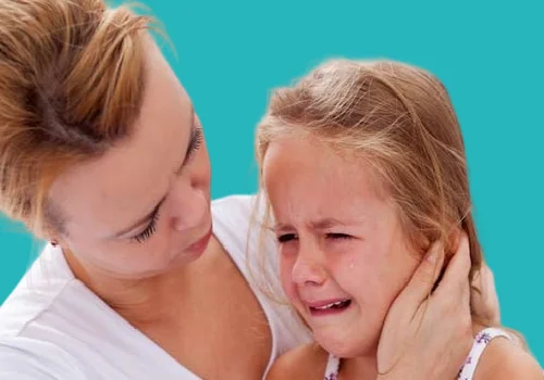 A baby's crying is a symptom of ear pain in children