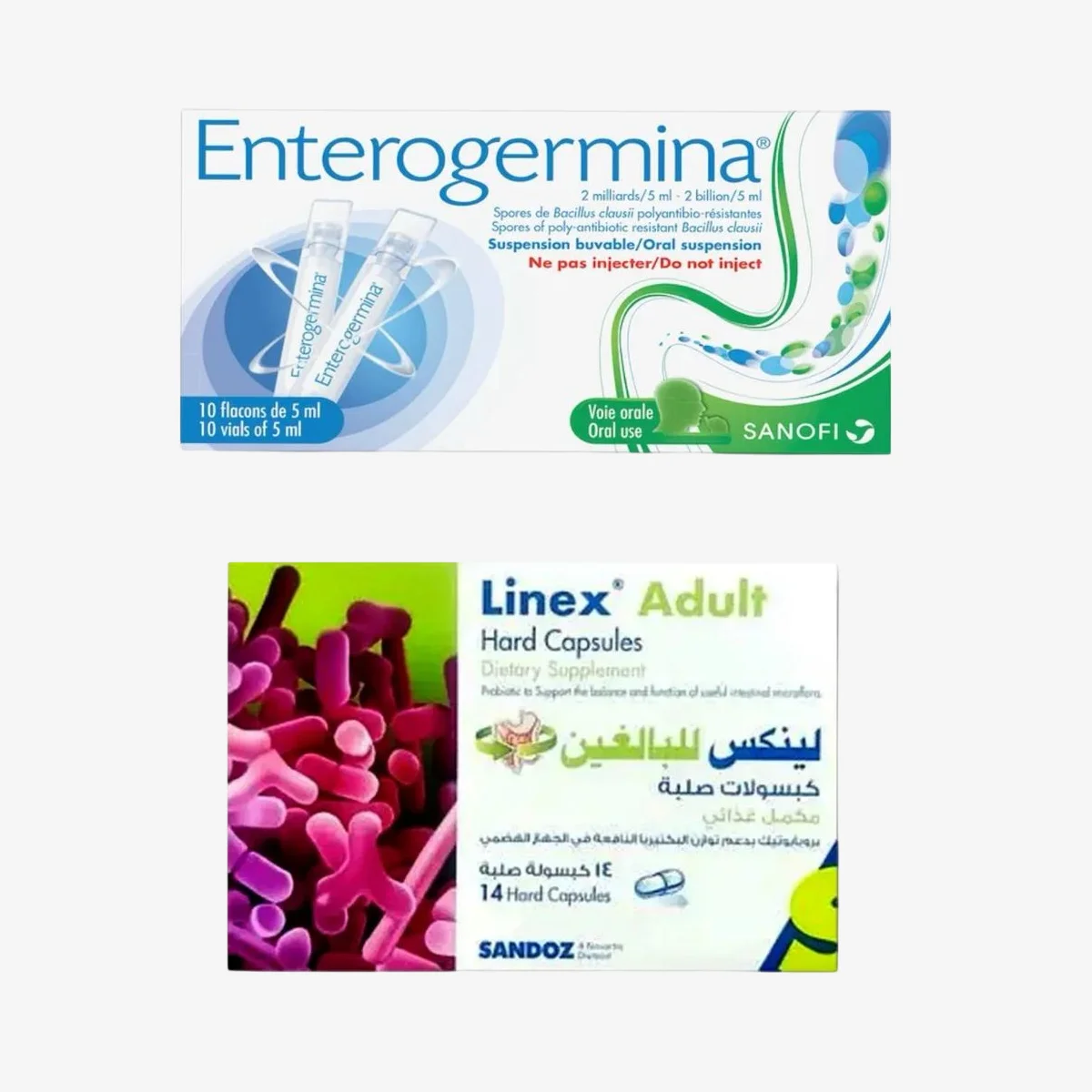 مقارنة الفرق بين انتروجرمينا ولينكس والافضل للقولون 