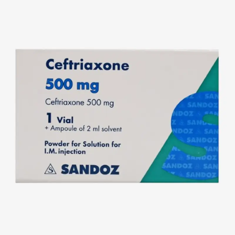 ceftriaxone sandoz vial 500mg 500 mg