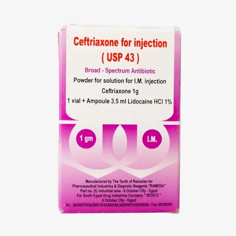 ceftriaxone 1gm vial For treating bacterial infections 
