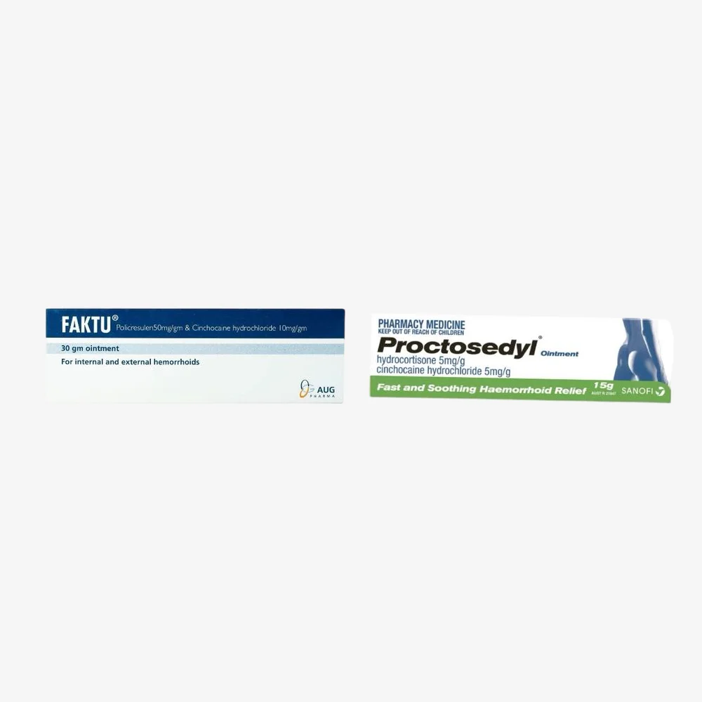 comparison of the differences between proctosedyl and faktu and the best for hemorrhoids 