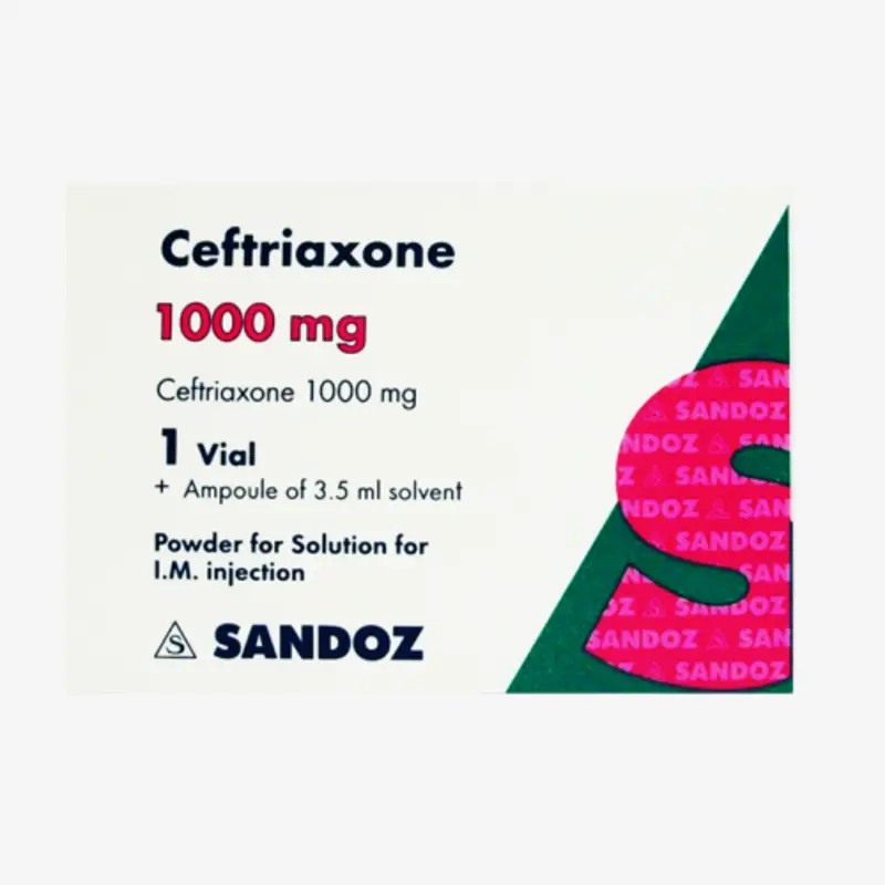 ceftriaxone sandoz vial 1gm 1gm
