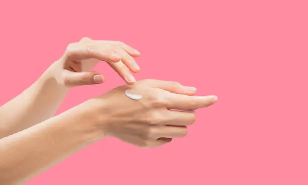 Sunscreen test on the skin