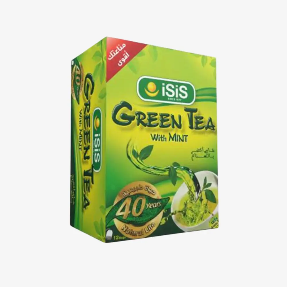 شاي اخضر ايزيس بالنعناع 12 كيس 