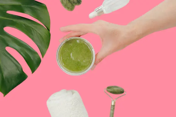 Salt and olive oil body scrub