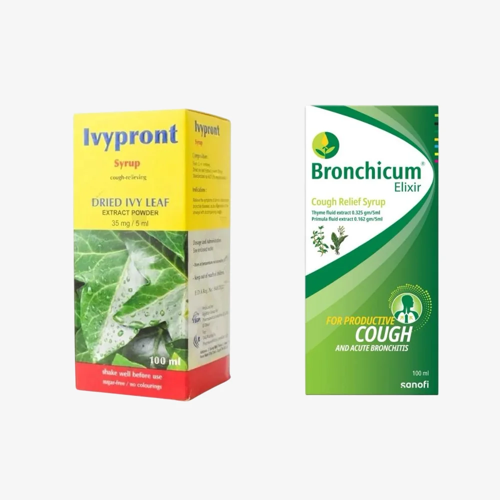 comparison of the differences between ivypront and bronchicum and the best for cough 