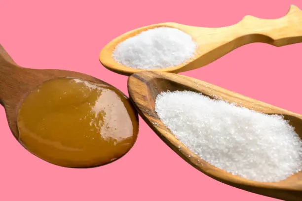 sugar and honey for rosy lips and cheeks