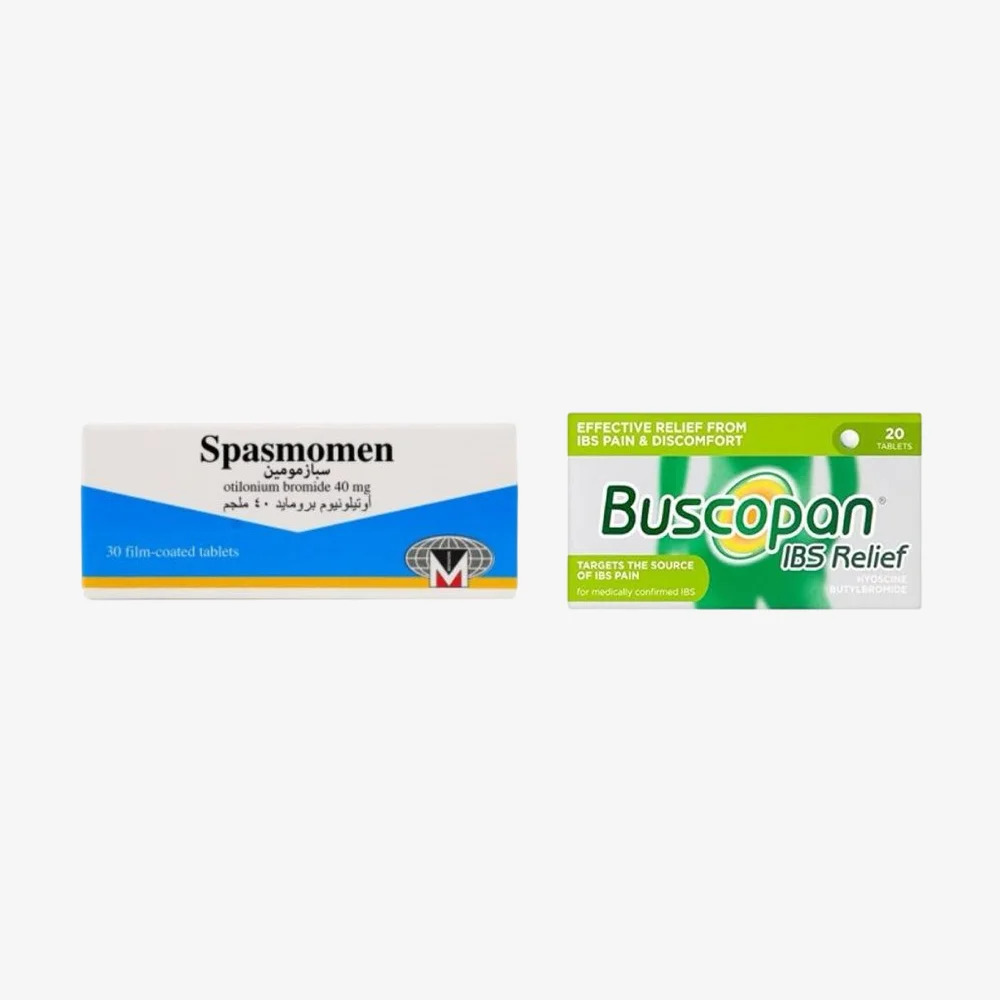 comparison of the differences between spasmomen and buscopan and the best for stomach cramps 