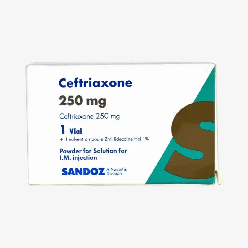 ceftriaxone sandoz vial 250 mg 250 mg