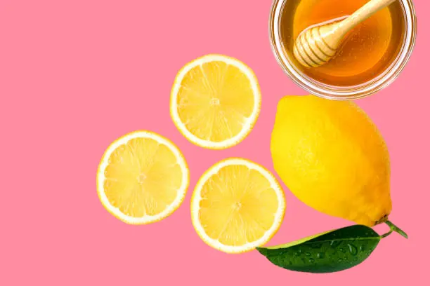 Lemon and honey to lighten the area around the mouth