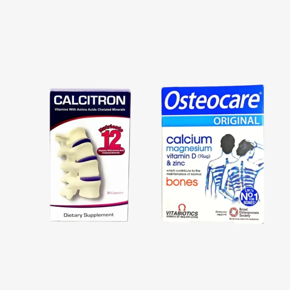 differences between osteocare and calcitron and their uses 