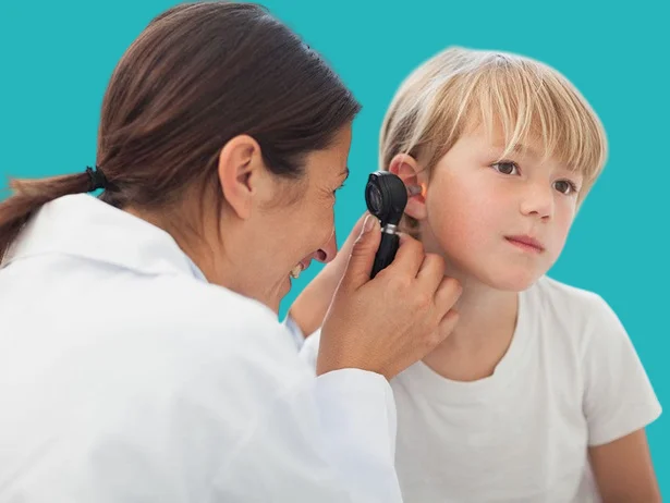 Visiting a doctor to diagnose hearing loss in children